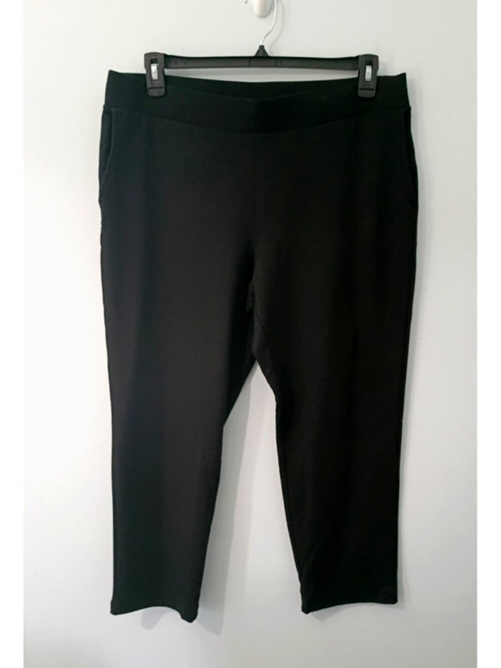 Pure Jill J Jill Pants Affinity French Terry Slim Crop Pull On Black Pockets- L